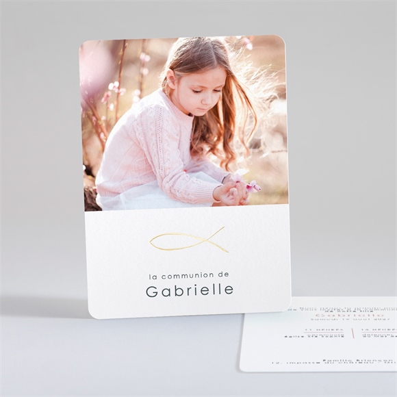 Faire-part communion jour sacré dorure