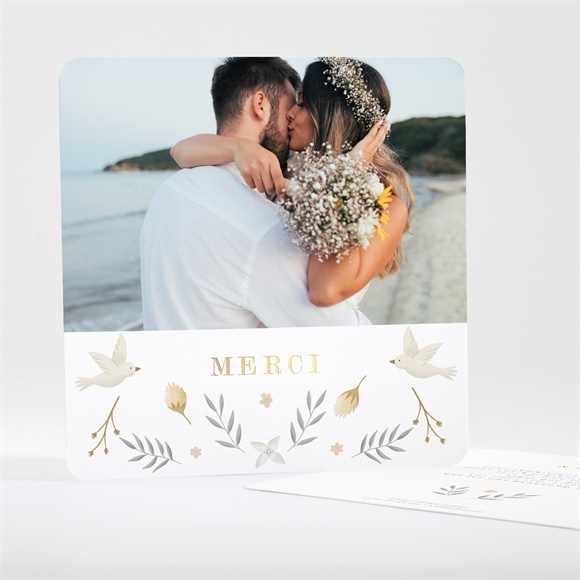 Remerciement mariage Céleste dorure réf.N351396