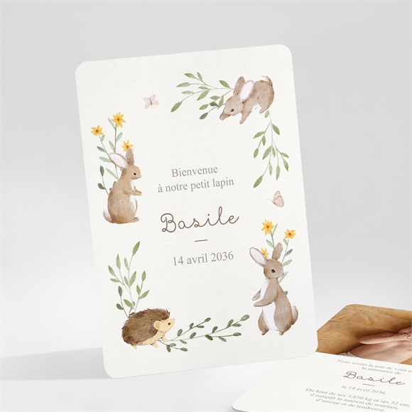 Faire-part naissance la clé des champs portrait