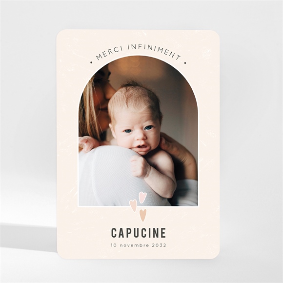 Remerciement naissance cœurs délicats