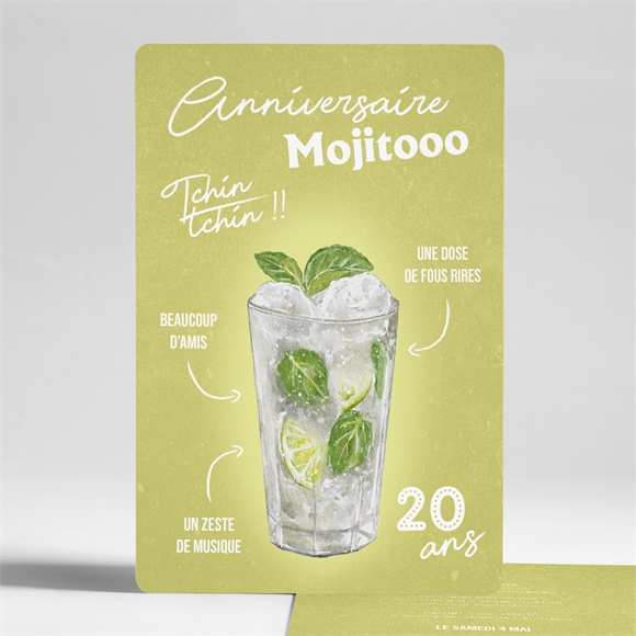 Invitation anniversaire mojito 20 ans