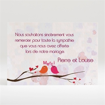 Remerciement mariage carte originale