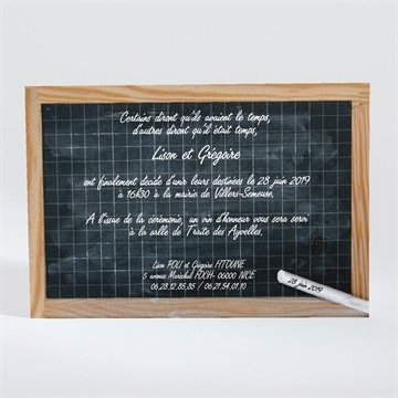 Faire-part mariage au tableau ! - Dos du faire-part