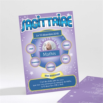 Faire-part naissance sagittaire