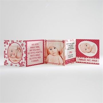 Faire-part naissance médaillon fleuri - Intérieur du faire-part