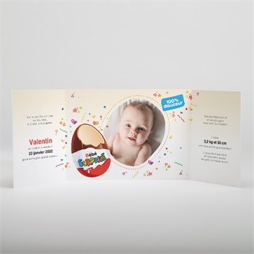 Faire-part naissance petit oeuf surprise - Intérieur du faire-part