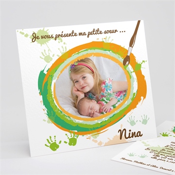 Faire-part naissance peinture photo