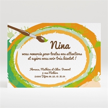 Remerciement naissance peinture photo