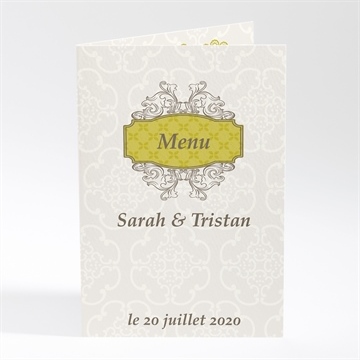 Menu mariage jaune poussin