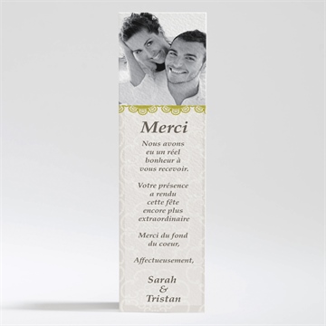 Remerciement mariage jaune poussin