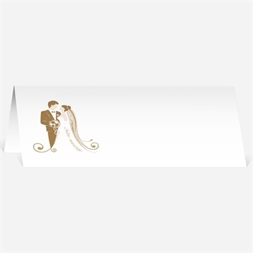 Marque-place mariage beige et blanc