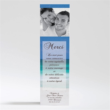 Remerciement mariage sable fin et mer turquoise...