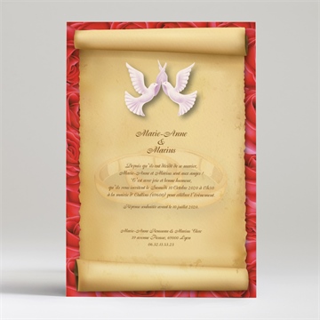 Faire-part mariage nos deux colombes