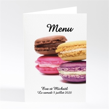 Menu mariage jolis macarons