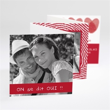 Faire-part mariage empreintes rouges