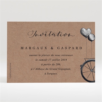 Carton d'invitation mariage vélo vintage