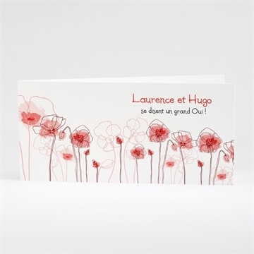 Faire-part mariage silhouettes fleuries