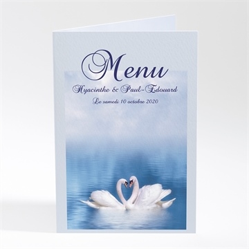 Menu mariage deux cygnes charmants