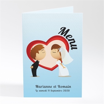 Menu mariage illustrations mariés comiques