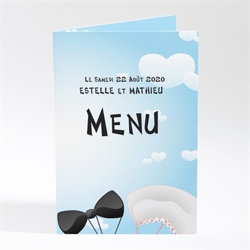 Menu mariage en parachute montage photo