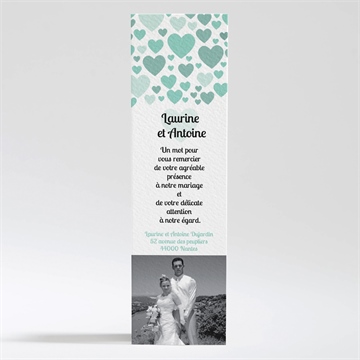 Remerciement mariage sous les coeurs de l'amour