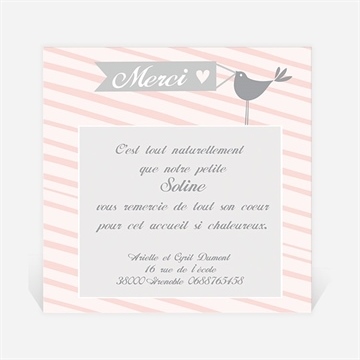 Remerciement naissance tendre et délicat