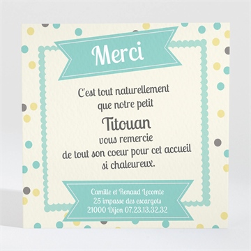 Remerciement naissance pastilles et pois