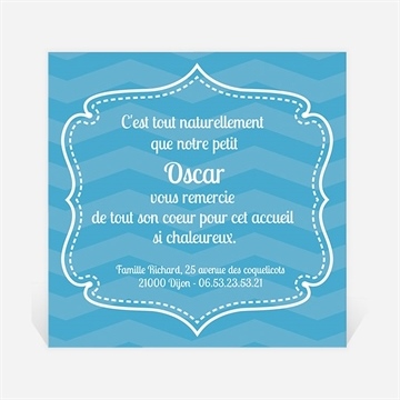 Remerciement naissance bleu et photos