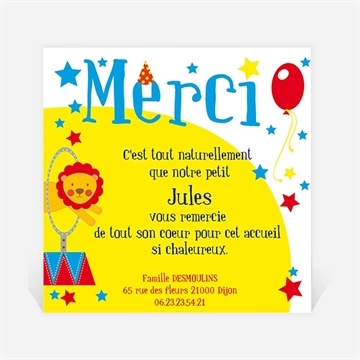 Remerciement naissance fête et ambiance