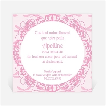 Remerciement naissance son petit médaillon