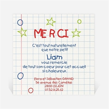 Remerciement naissance coucou