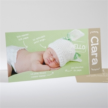 Faire-part naissance bande dessinée pictogrammes