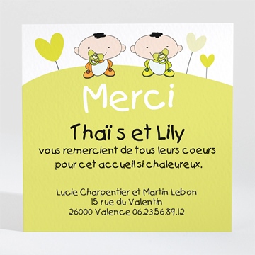 Remerciement naissance nos 2 jumeaux