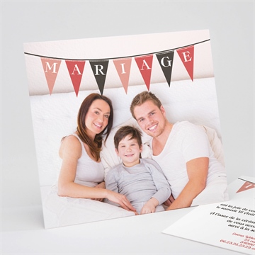 Faire-part mariage mariage sous les fanions