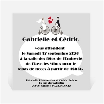 Carton d'invitation mariage vélo vintage photo
