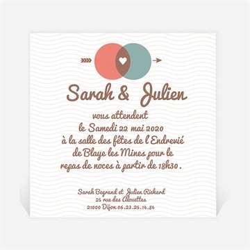 Carton d'invitation mariage a la croisée des chemins