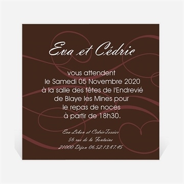 Carton d'invitation mariage symboles d'amour
