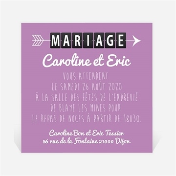 Carton d'invitation mariage destination mariage