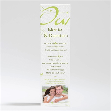 Remerciement mariage moderne et printanier