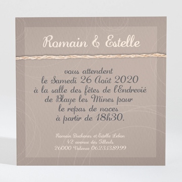 Carton d'invitation mariage le duo