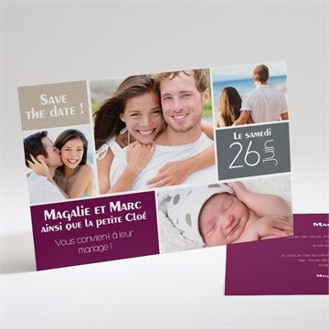 Faire-part mariage mosaïque de nos photos