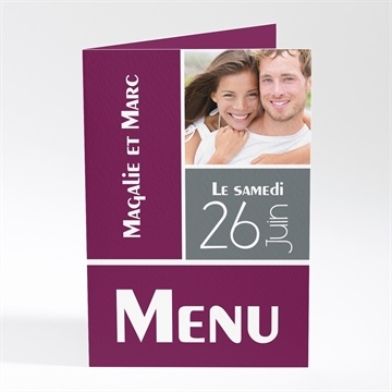 Menu mariage mosaïque de nos photos