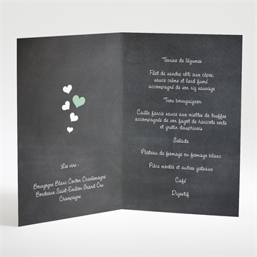 Menu mariage cupidon - Intérieur du menu