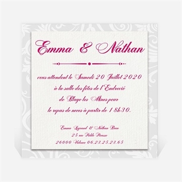 Carton d'invitation mariage gros noeud