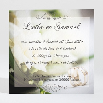 Carton d'invitation mariage nos alliances