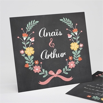 Faire-part mariage couronne vintage