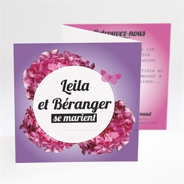 Faire-part mariage graphique violet