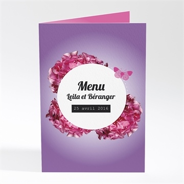 Menu mariage graphique violet