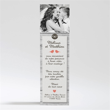 Remerciement mariage oiseaux vintage