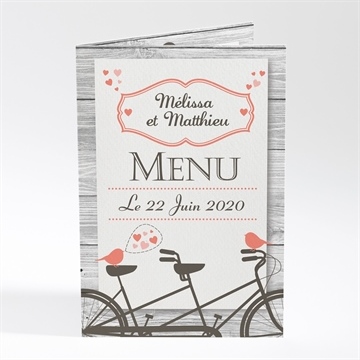 Menu mariage oiseaux vintage